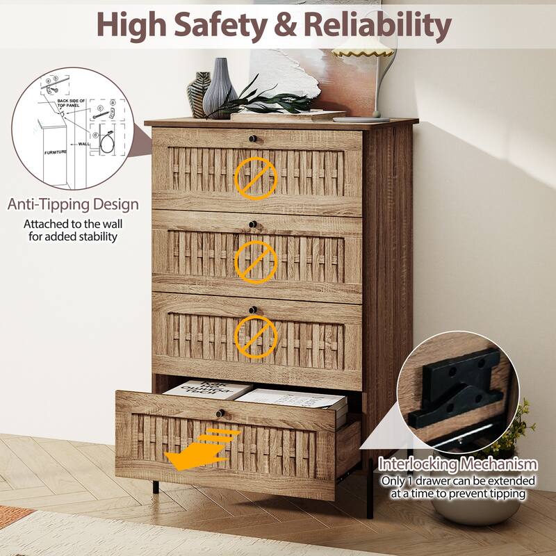 Gymax 425'' Tall Storage Chest Cabinet w/Interlocking Mechanism Metal