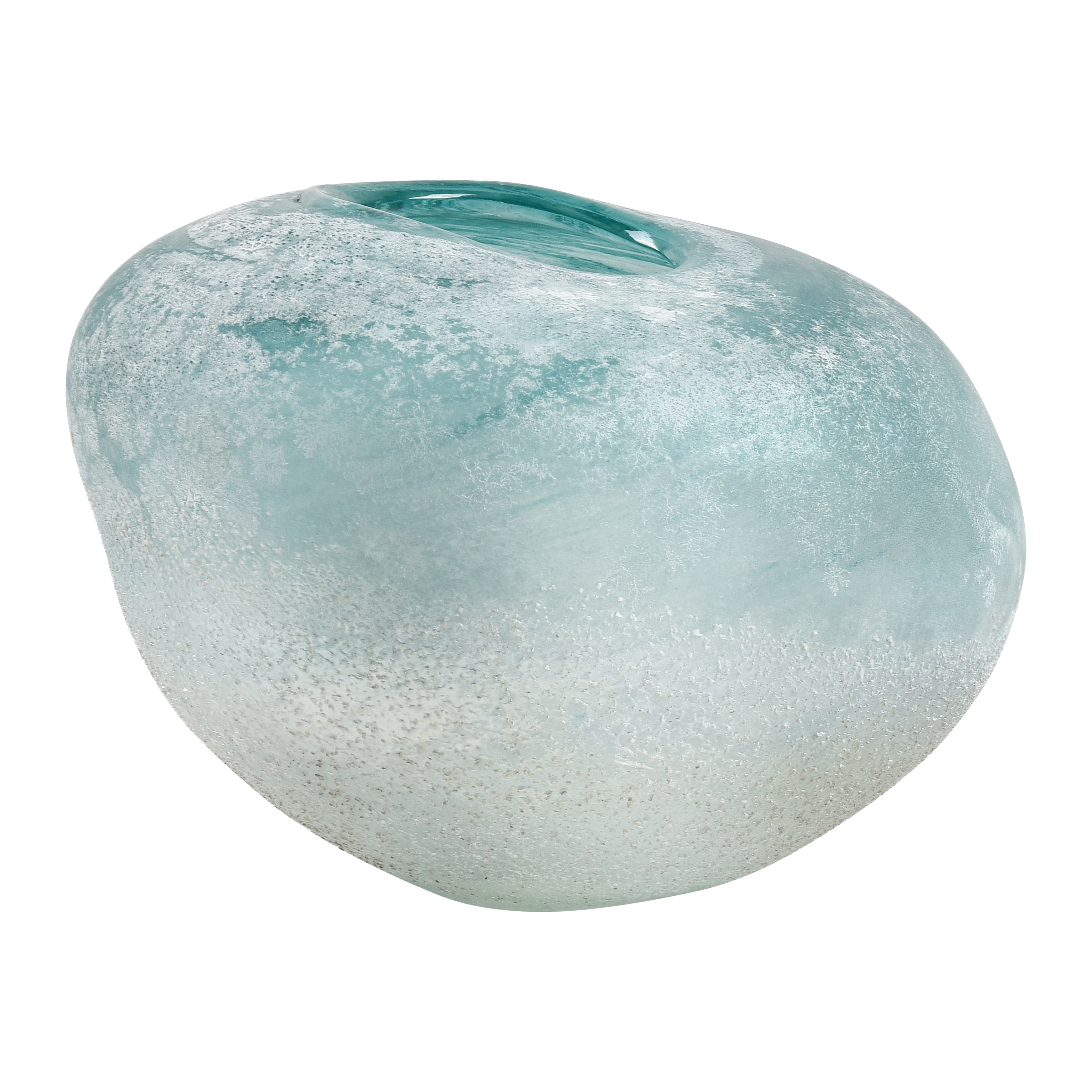 Elk Home Haweswater Frosted Turquoise Glass 8 Inch Wide Vase