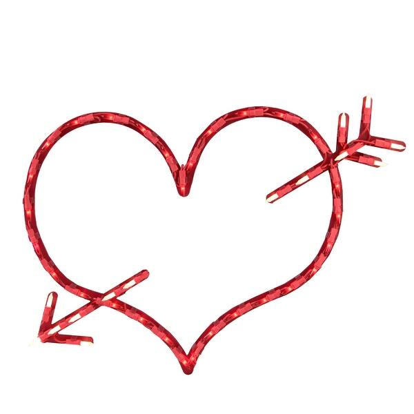 Shop 18 Lighted Red Valentine S Day Heart Bow And Arrow Window