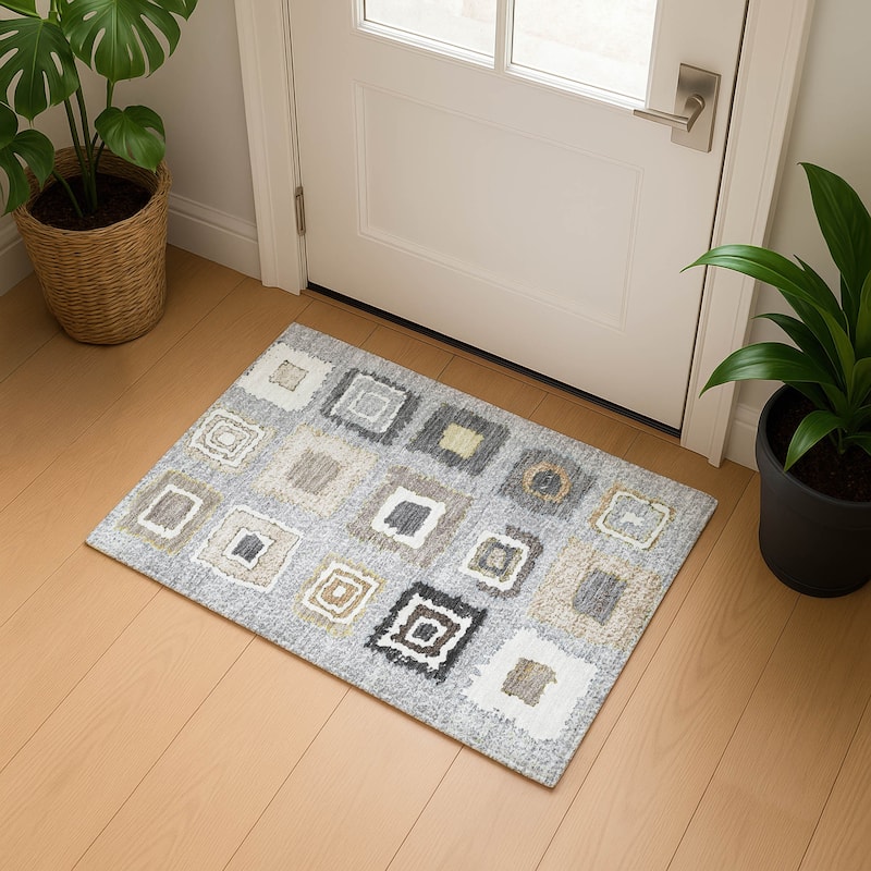 Premium Washable Super Soft Global Diamonds Mayfield Rug - Gray - 1'8" x 2'6"