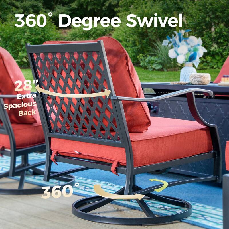 MAISON ARTS 6/7-Piece Patio Conversation Sets, Sofa Set with 2/4 x Single Chairs, 1 x 3-seater Sofa and Coffee Table/Ottomans