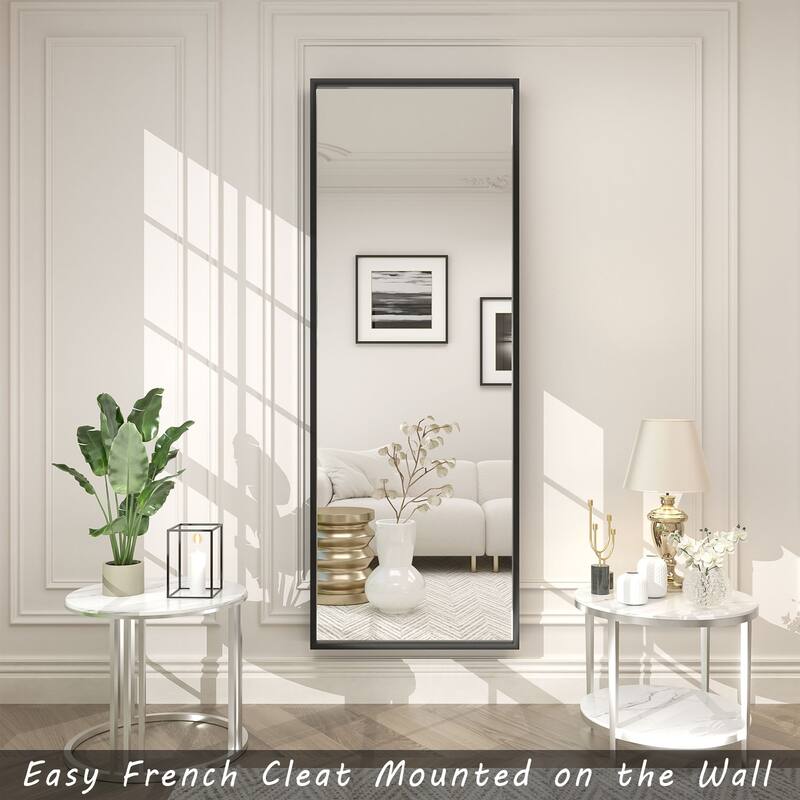 Aluminum Alloy Framed French Cleat Mounted Tempered Glass Wall Vanity Mirror