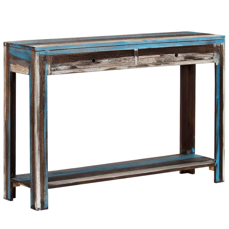 vidaXL Console Table Vintage Entryway Table with Storage Solid Wood Acacia - 46.5" x 11.8" x 31.5"