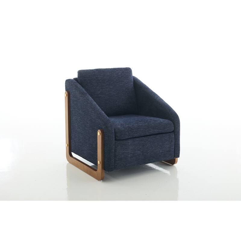 Modern Upholstered Armchair Chenille Fabric Accent Leisure Chair
