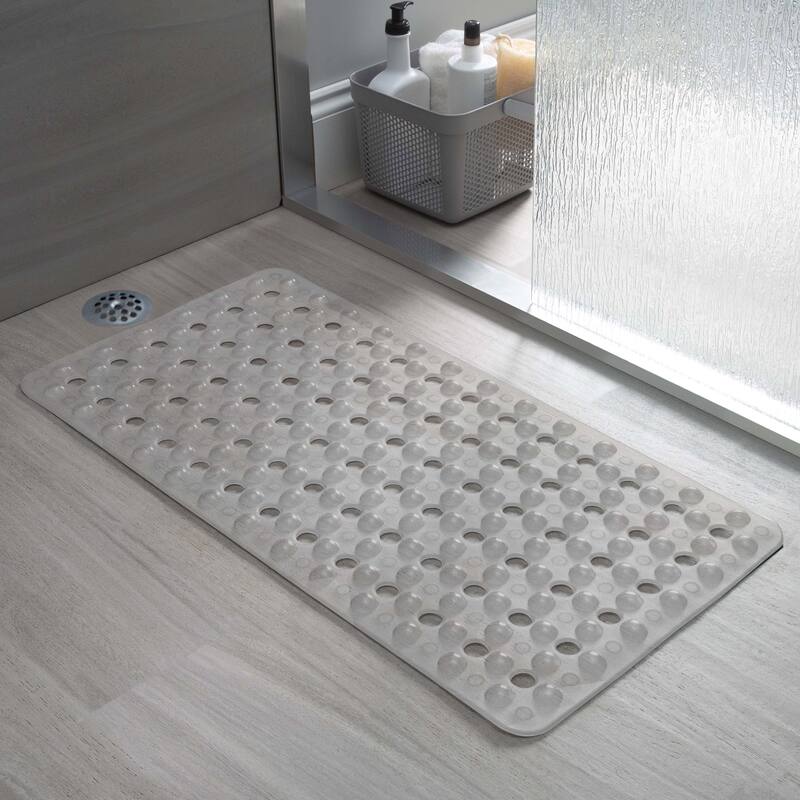 Bath Bliss Non-Slip Bubble Texture Bath Mat in Clear