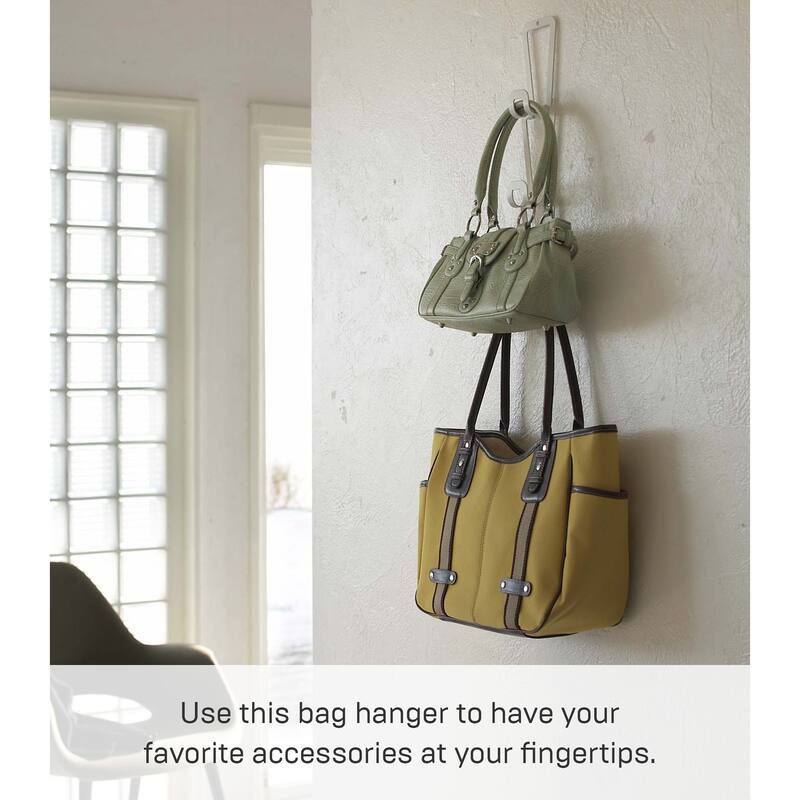 Yamazaki Home Cascading Storage Hooks, Steel, Holds 2.2 lbs - L 3.15 x W 2.95 x H 30.31 inches