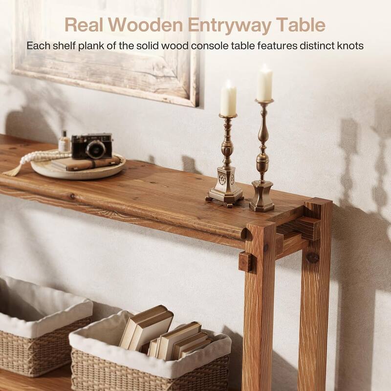 63-Inch Solid Wood Console Table