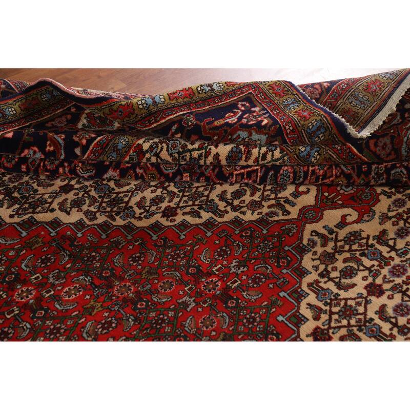 Hand Knotted Oriental 100% Wool Carpet Traditional Medallion Beige & Ivories Bidjar Area Rug - 12' 10'' X 10' 1''