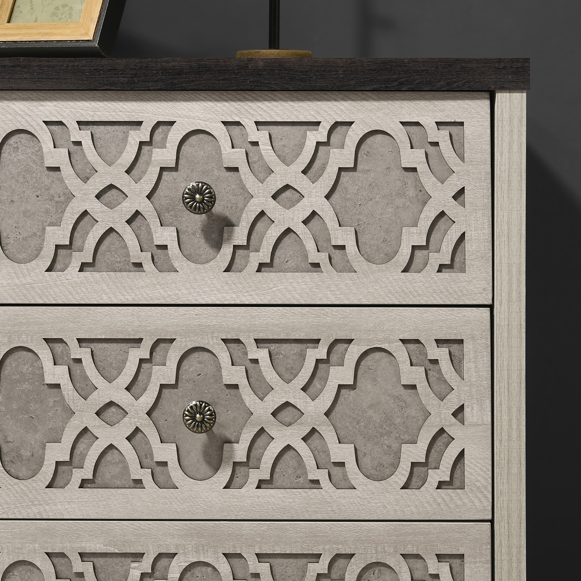 dusty grey oak dresser Galano Hamsper 6 Drawer Dresser (Interlock)