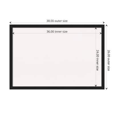 Grace Narrow Framed White Corkboard Bulletin Board