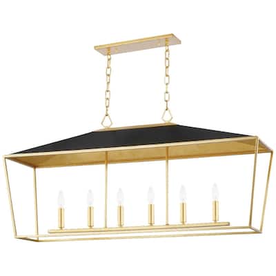 Hudson Valley Lighting 5748 Paxton 6 Light 48" Wide Taper Candle Style