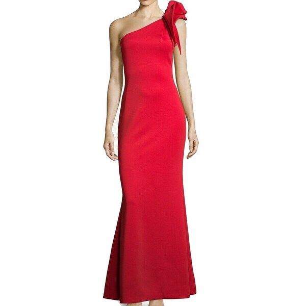 betsy and adam long red dress