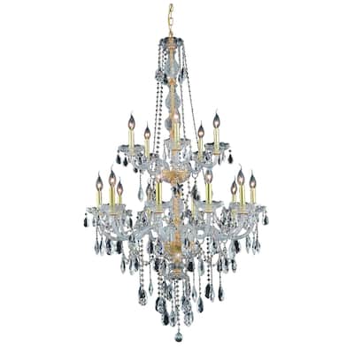 Fleur Illumination Collection Chandelier D:33in H:52in Lt:15 Gold Finish
