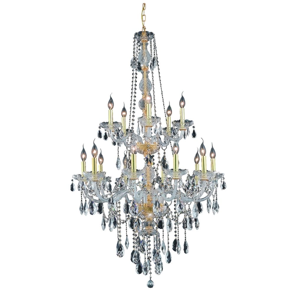 Fleur Illumination Collection Chandelier D:33in H:52in Lt:15 Gold Finish