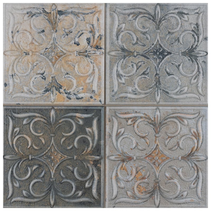 Merola Tile Antigua Lis Mix 13" x 13" Porcelain Wall Tile