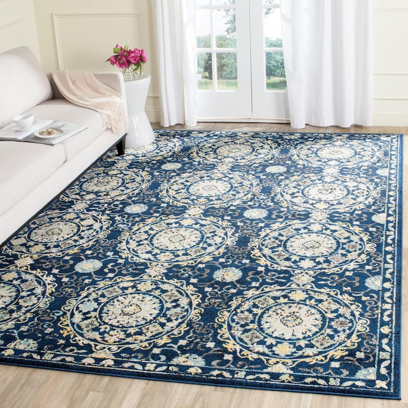 SAFAVIEH Evoke Annamari Distressed Vintage Boho Rug - 10' x 14' - Navy/Ivory