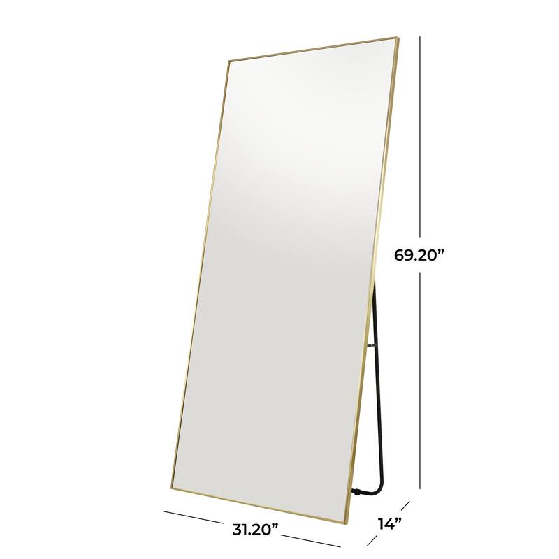 Metal Floor Mirror with Stand - Silver or Gold - CosmoLiving by Cosmopolitan