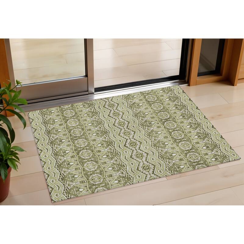 HomeRoots Moroccan Transitional Rectangle Outdoor Rug - 3' x 5'