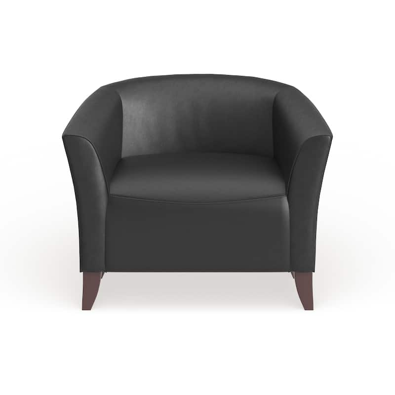 LeatherSoft Chair with Wood Feet - 33.5"W x 31"D x 29"H