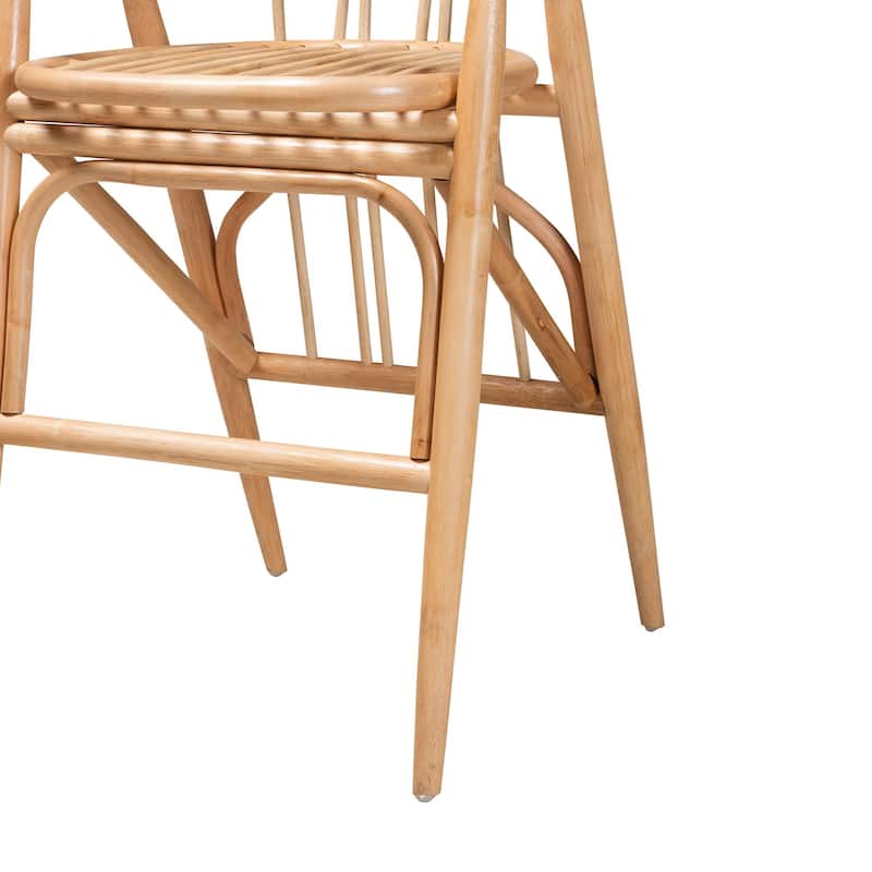 bali & pari Cyntia Modern Bohemian Natural Brown Rattan Counter Stool