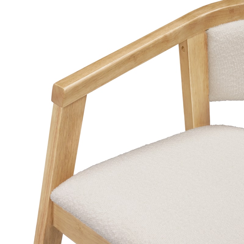 Christopher Knight Home - Noren Mid-Century Boucle Upholstered U-Shaped Dining Chair with Armrest - Set of 2