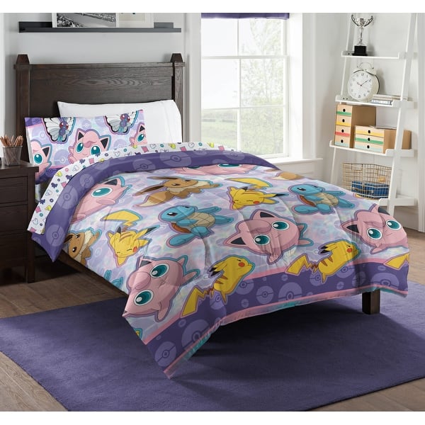 slide 2 of 2, Pokemon Friendly Battle Twin Bed In Bag Set Twin - Purple