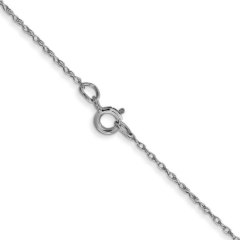 Curata 10k White Gold 0.5mm Carded Cable Rope Chain Necklace (Spring-ring) Options: 16 18 20 24