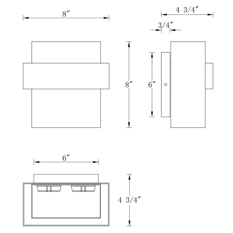 C Cattleya 1-Light Matte Black Aluminum Integrated LED Wall Light - Matte Black