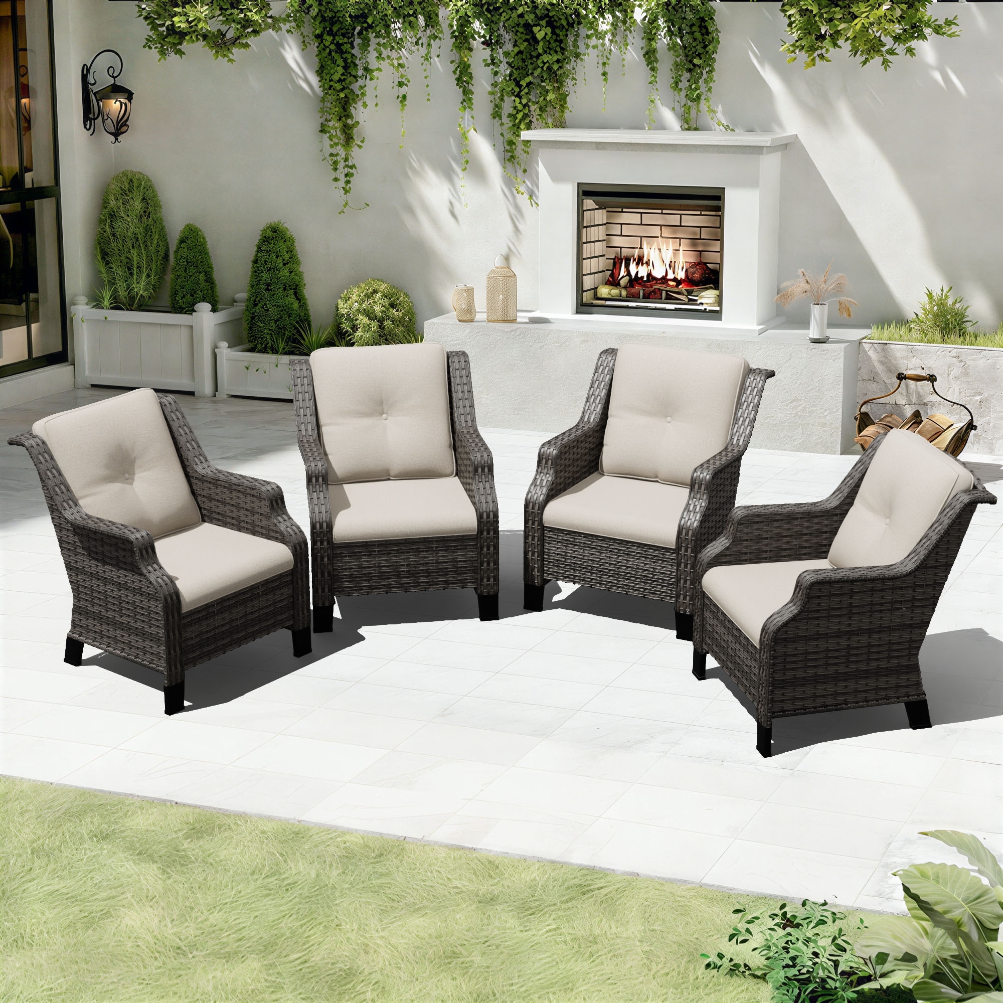 COZYWOR Modular Outdoor Lounge Chair with 350lbs Capacity,Blue