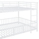 preview thumbnail 35 of 70, Metal Bunk Bed with Slide and Door, Twin Over Twin/Full Over Full Low Bunk Bedframe with Fence Guardrails and Ladder for 2 Kids
