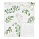 preview thumbnail 1 of 3, Floral Leaf Girl Baby Receiving Security Swaddle Blanket - Green White Boho Watercolor Botanical Woodland Tropical Garden