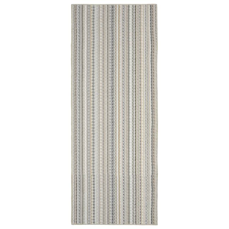 Garland Rug Carnival Striped Durable Indoor Area Rug - 3' x 8' - Earth Toned