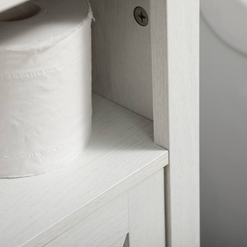 Farmhouse Under Sink Bathroom Cabinet,Pedestal Vanity Storage Cabinet with Double Doors and Storage Shelves,Bathroom Organizer
