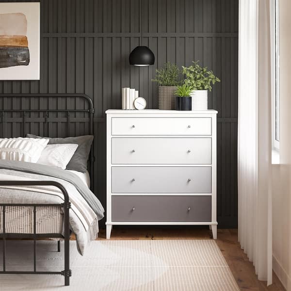 grey dresser white drawers Ameriwood Home Multi-Colored 4 Drawer Dresser, White and Gray - Bed Bath &  Beyond