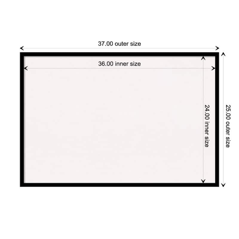 Black Gallery Deep Wood Framed White Corkboard Bulletin Board - Board Size 36x24