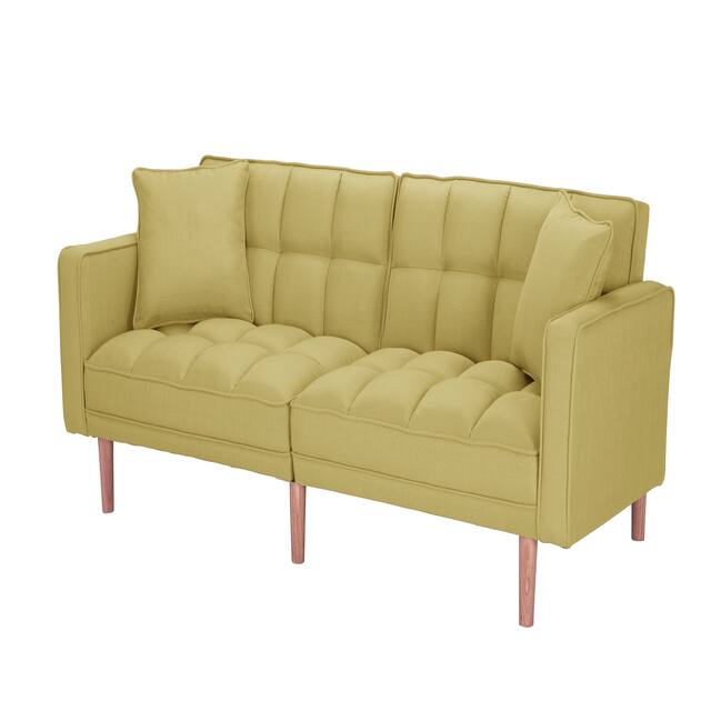 LUXMOD Futon Sleeper Sofa With 2 Pillows Fabric