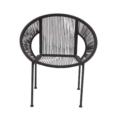 Plastic Rattan Outdoor Chair - Black or White- Roche River Decor