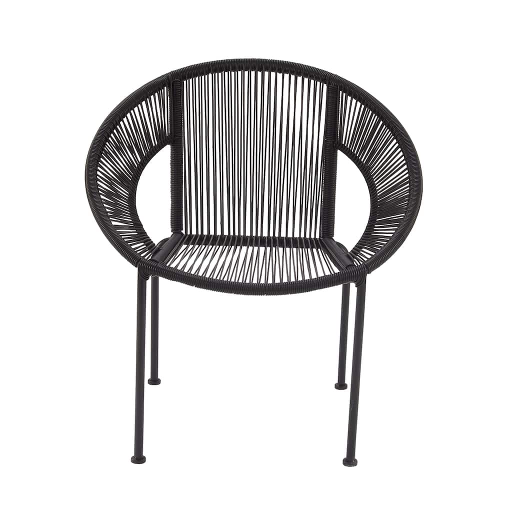 Plastic Rattan Outdoor Chair - Black or White- Roche River Decor