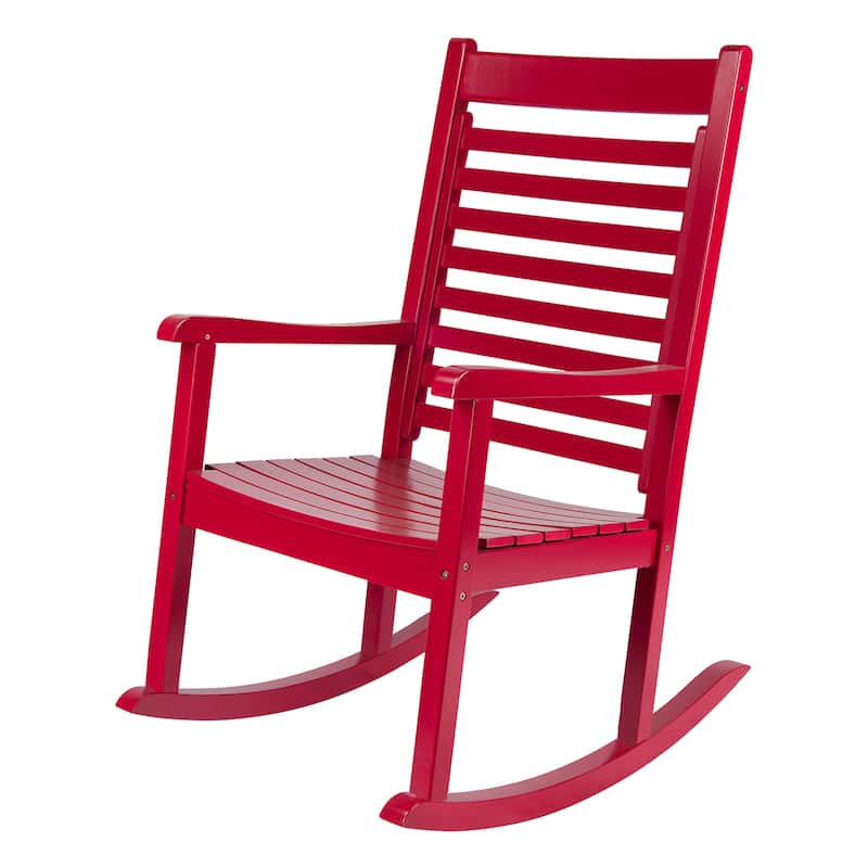 Elemental Modern Oversize Wood Outdoor Patio Rocking Chair - Red