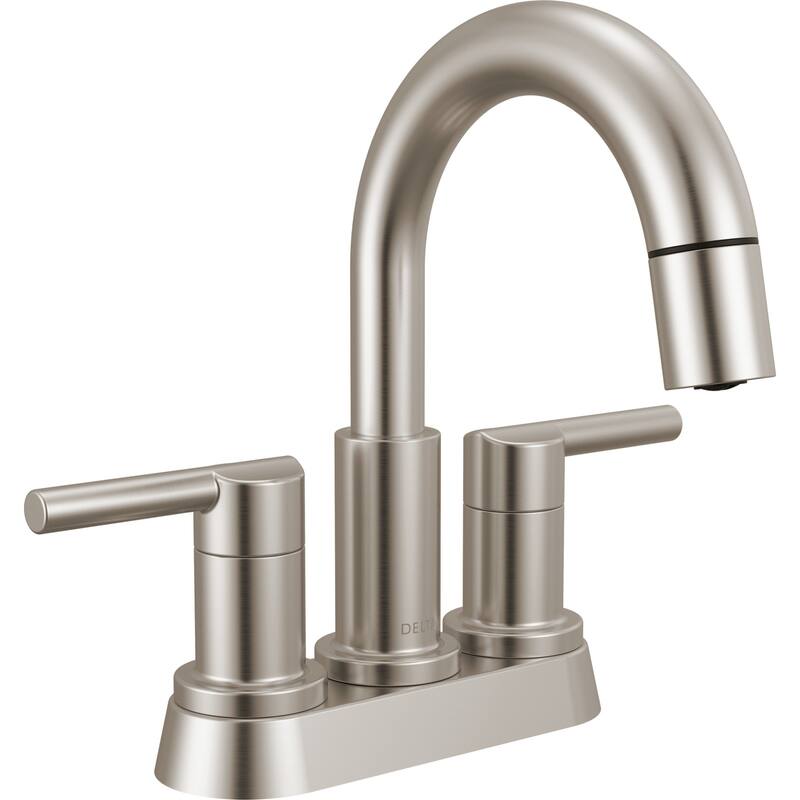 Delta 25749LF-PD Nicoli 1.2 GPM Centerset Bathroom Faucet with Pull - Brilliance Stainless