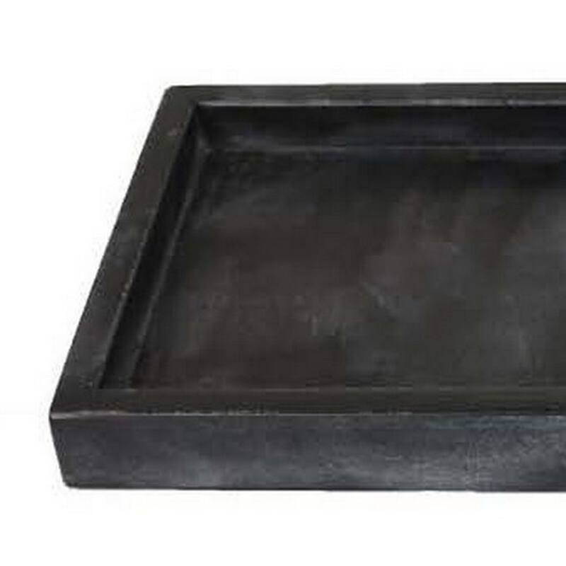 Decorative Accent Tray, 18 Inch Rectangular, Black Marble