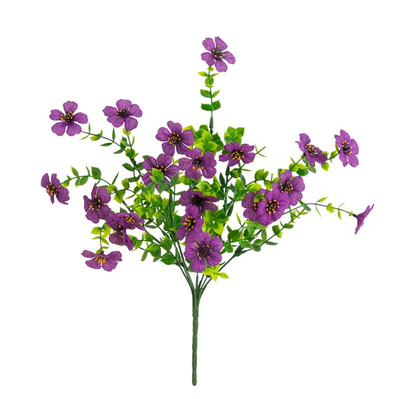 13-in UV Resistant Artificial Daisy Bush (Indoor/Outdoor) - Set of 12