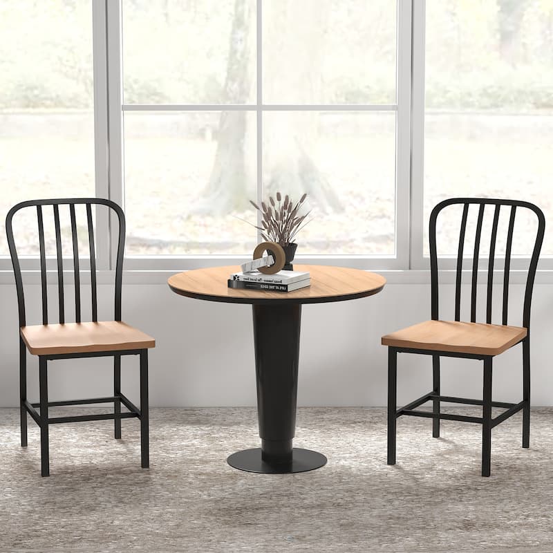Gymax Dining Chair Set of 4 Armless Spindle Back Kitchen Chairs w/