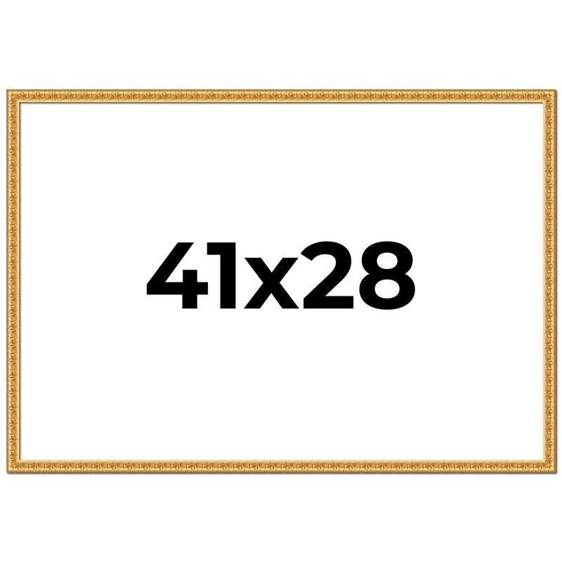 41x28 Frame Gold Real Wood Picture Frame Width 1 inches | Interior