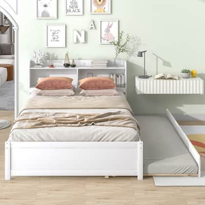 Full Bed with Trundle Bookcase