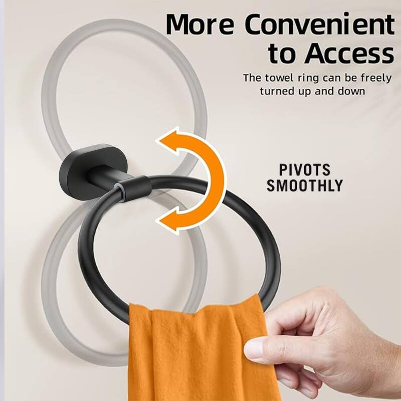 2-Pack 6.5 in. Towel Ring Rustproof Hand Towel Holder