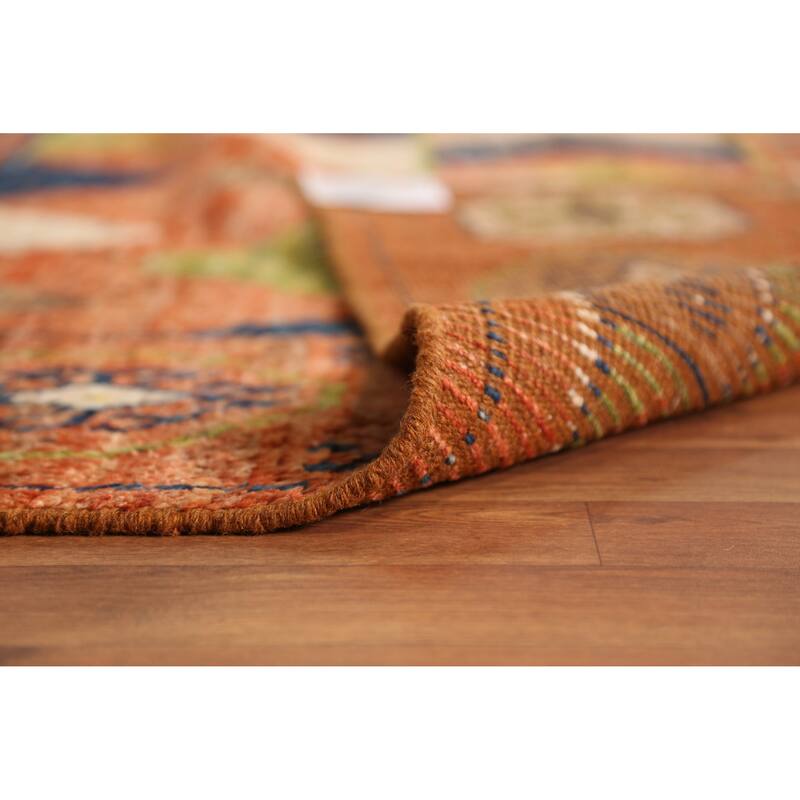 Orange Geometric Moroccan Large Rug Handmade Wool Carpet - 10'1" x 13'8"