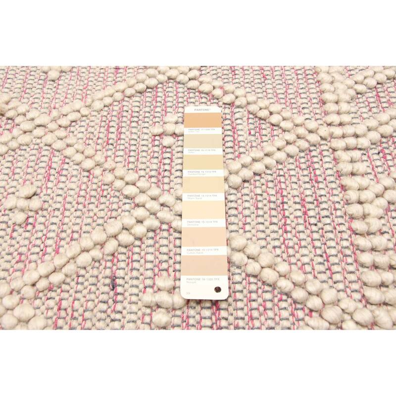 ECARPETGALLERY Braid weave Sienna Beige Wool Rug - 6'2 x 9'1
