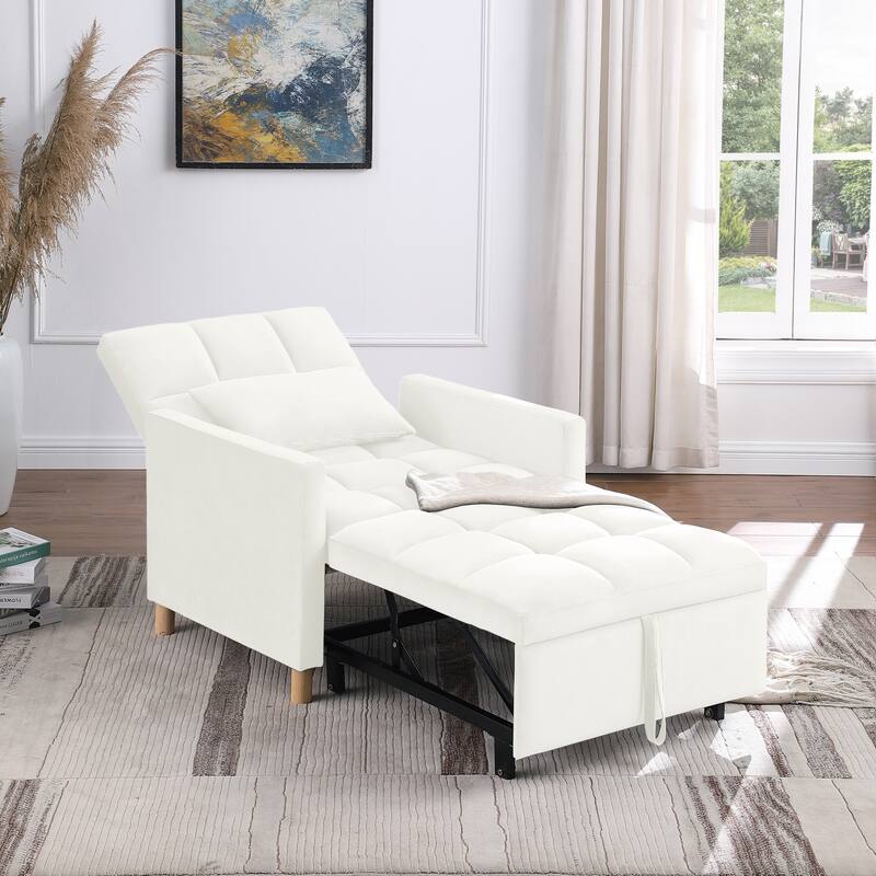 Convertible Sleeper Sofa Chair Bed, Adjustable Chair with Pillow, Multi-Functional Sleeper Chair