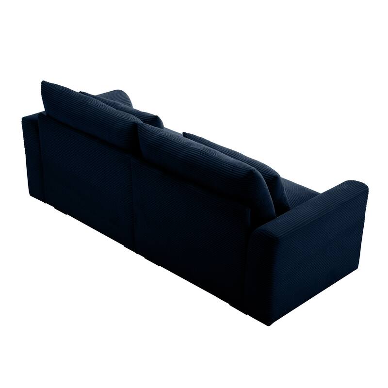 86.6" Corduroy Sofa - Modular L-Shape/U-Shape Couch with Deep Seats for Living Room/Office